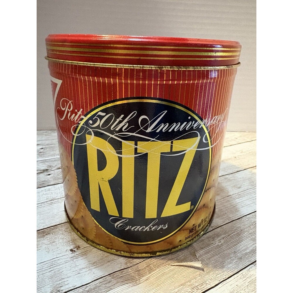 Vintage 1984 Ritz Crackers 50th Anniversary Nabisco Advertising Tin 12 Oz